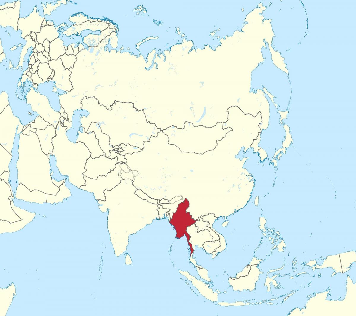карта мира Бирма Мьянма 