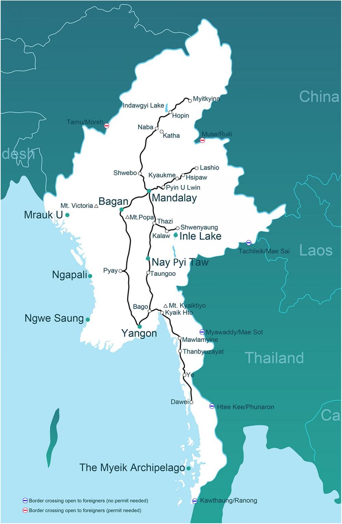 одной карте Мьянмы