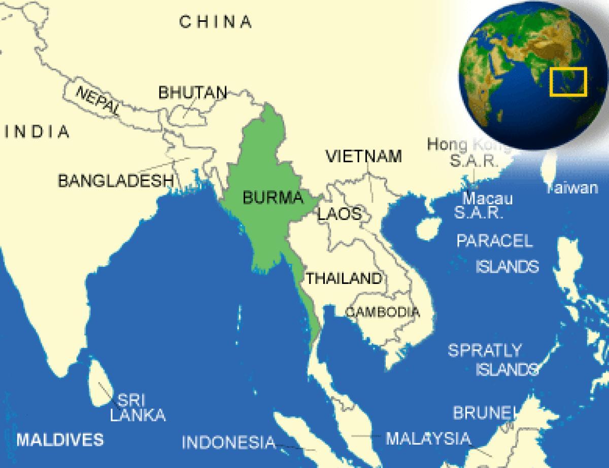 Бирма или Мьянма карте 